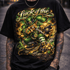 Luck of the Irish oversized streetwear t shirt on model urban outfit